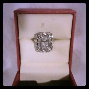 Sterling silver cz engagement ring